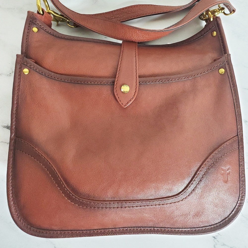 Frye Madison Cognac Crossbody NWT - Picture 6 of 8